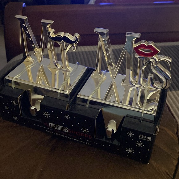 Brand new MR and Mrs stocking holder in silver from the Christmas Shoppe - Picture 2 of 3